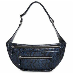 NWOT Lumilla Jacki Maxi Blue Snakeskin Bag​​​​